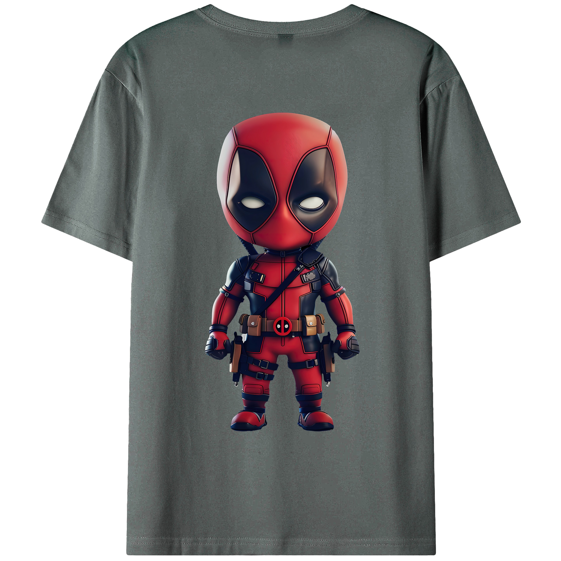 （画像用） Deadpool デッドプール 綿100％ メンズ半袖Tシャツ（バックプリント） 通気性